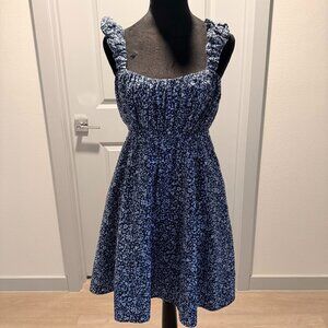 Abercrombie Fitch Puff Strap Babydoll Dress Linen Blend Cottage Milkmaid XS